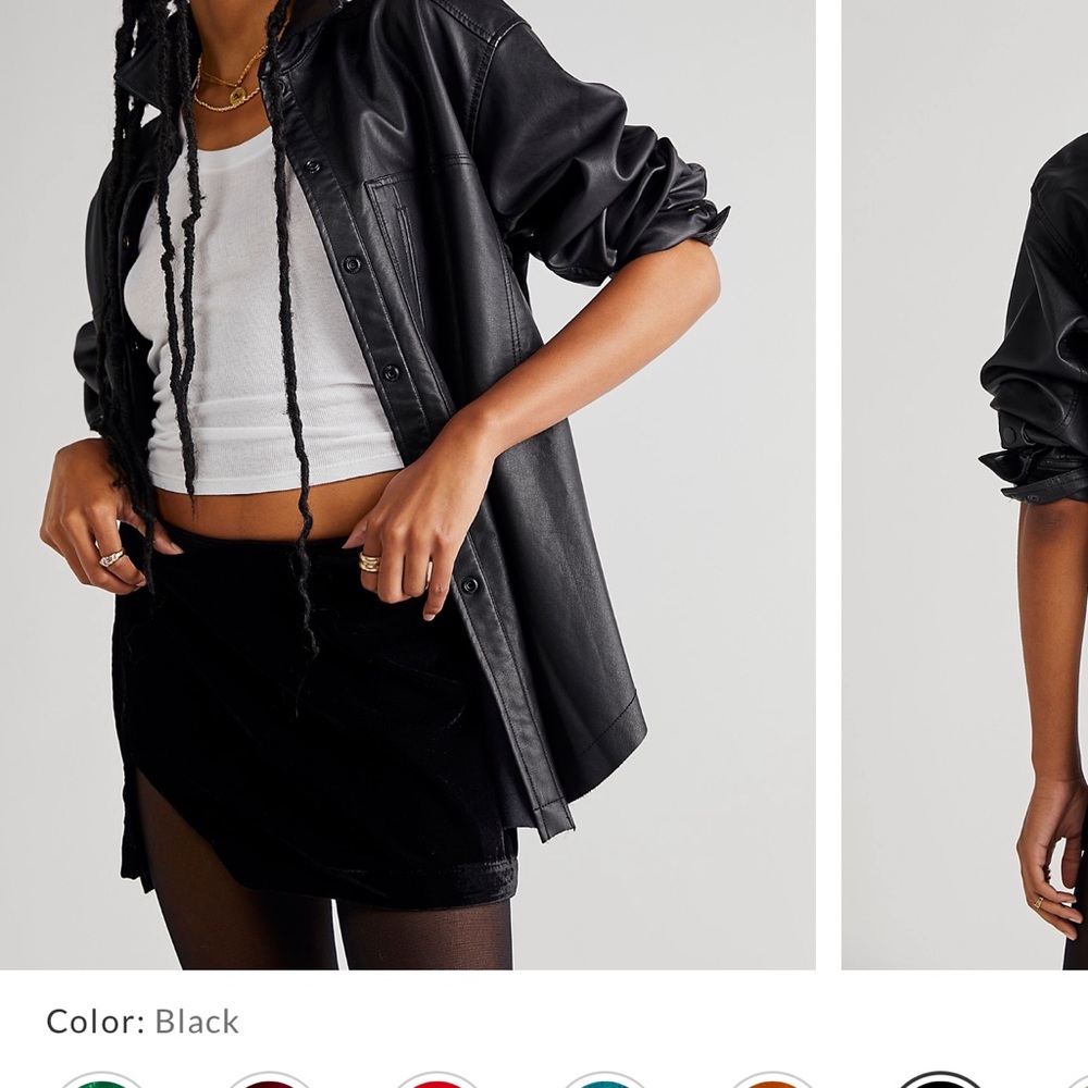 COPY - NWOT Free People Black Annalise Velvet Mini Skirt Size 4